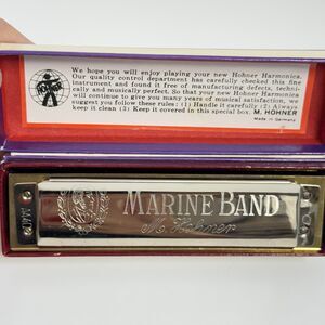 Vintage Marine Band  M. Hohner’s  No. 1896 Key C Harmonica In Original Box